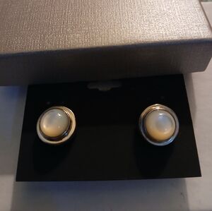 Vintage Sterling Silver Mother of Pearl Earrings Pierced 925 Mexico